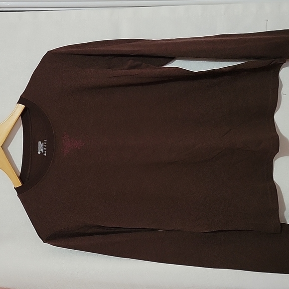 Columbia brown graphic long sleeve tee Women's large - Picture 1 of 8